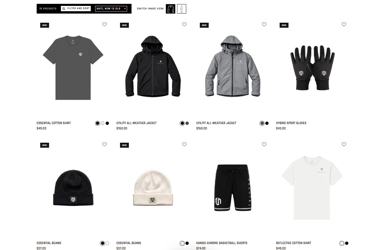MOROTAI essentials catalog — apparel and accessories